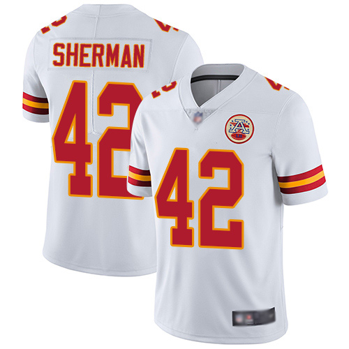 Men Kansas City Chiefs #42 Sherman Anthony White Vapor Untouchable Limited Player Nike NFL Jersey->nfl t-shirts->Sports Accessory